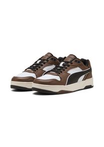 Sneaker Puma "RBD BREAK LOW", Herren, Gr. 42, wei&szlig; (Puma wei&szlig;, Puma schwarz, flat bronze), Leder, mehrfarbig, Schuhe Sneaker, aus Leder, Innenmaterial aus Textil, mit Schn&uuml;rverschluss