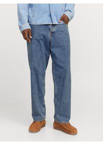 Jack & Jones Relax-fit-Jeans JACK & JONES "JJIALEX JJORIGINAL SQ 067 NOOS", Herren, Gr. 33, L&auml;nge 30, blau (blau denim), Denim/Jeans, Obermaterial: 100% Baumwolle, Abriebeffekte, relaxed fit kn&ouml;chellang, Jeans Relax-fit-Jeans