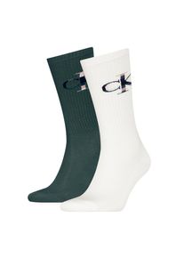 Tennissocken Calvin Klein Jeans "CKJ MEN SOCK MONOGRAM", Damen, Gr. 39-42, wei&szlig; (wei&szlig;, teal), Baumwollmischung, normal, Socken Tennissocken, mit verst&auml;rkter Ferse, komfortable Frotteesohle