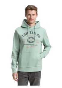 Kapuzensweatshirt Tom Tailor, Herren, Gr. S, gr&uuml;n (dust gr&uuml;n), Sweatware, Obermaterial: 70% Baumwolle, 30% Polyester, regular fit taillenbedeckt, ohne Ausschnitt, B&uuml;ndchen, Sweatshirts Kapuzensweatshirt, mit Kapuze