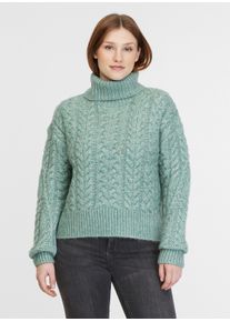 Rollkragenpullover Ragwear "JANNA SHORT", Damen, Gr. XL (42), gr&uuml;n (dusty gr&uuml;n), Strick, Obermaterial: 64% Polyester, 36% Polyacryl, meliert, unifarben, Pullover Rollkragenpullover