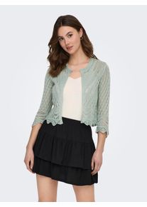 Jacqueline de Yong Strickjacke JDY "JDYSUN 3/4 CROPPED CARDIGAN KNT NOOS", Herren, Gr. XS, gr&uuml;n (jadeite), Strick, Obermaterial: 100% Polyacryl, unifarben, regular fit kurz, V-Ausschnitt, Strickjacken Strickjacke