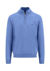 Troyer Fynch-Hatton, Herren, Gr. 4XL, blau (crystal blau), Strick, Obermaterial: 100% Baumwolle, bestickt, unifarben, bequem h&uuml;ftbedeckend, Rundhals, B&uuml;ndchen, Pullover Troyer, mit Logostickerei, mit Rei&szlig;verschluss, mit Stehkragen