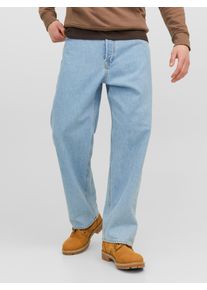 Jack & Jones Relax-fit-Jeans JACK & JONES "JJIALEX mit cleanem Look und Taschenvielfalt", Damen, Gr. 36, L&auml;nge 32, blau (blau denim), Denim/Jeans, Obermaterial: 100% Baumwolle, Abriebeffekte, relaxed fit lang, Jeans Relax-fit-Jeans, Baumwolle, relax fit