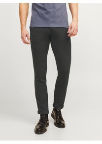 Jack & Jones Chinohose JACK & JONES "MARCO &ndash; Chinohose mit Stretchanteil und Komfort", Herren, Gr. 36, L&auml;nge 36, grau (dunkelgrau melange), Web, Obermaterial: 68% Polyester, 29% Viskose, 3% Elasthan, unifarben, slim fit normal, Hosen Chinohose, modisch, slim fit, Web