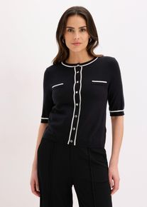 bonprix Strickjacke mit Viskose, schwarz, Gr.40/42 (M), stillvolle Strickjacke