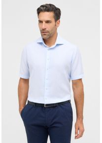 Kurzarmhemd Eterna "MODERN FIT", Damen, Gr. 44, Normalgr&ouml;&szlig;en, pastellblau, Twill, 59% Baumwolle, 41% Leinen, tailliert, Hemden Kurzarmhemd, EASY IRON (b&uuml;gelleicht)