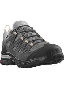 Wanderschuh Salomon "X WARD Leather GORE-TEX", Damen, Gr. 43, grau, Leder, Mesh, Schuhe Wanderschuh, wasserdicht