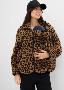 bonprix 3-in-1 Umstands- und Tragejacke aus Teddyfleece, beige, Gr.48/50 (XL), Kuschelige Teddyjacke f&uuml;r die Schwangerschaft und danach