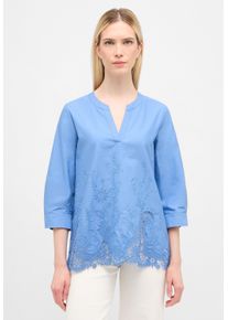 Schlupfbluse Eterna "LOOSE FIT", Damen, Gr. 36, blau (azurblau), 100% Baumwolle, Blusen Schlupfbluse