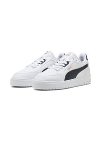 Sneaker Puma "SHUFFLE DOWNTOWN", Herren, Gr. 43, wei&szlig; (Puma wei&szlig;, new navy, Puma gold), Synthetik, Schuhe Sneaker, leicht profilierte Gummilaufsohle, Schn&uuml;rverschluss
