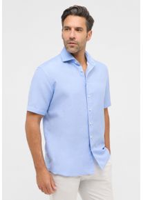 Kurzarmhemd Eterna "MODERN FIT", Damen, Gr. 48, Normalgr&ouml;&szlig;en, azurblau, Twill, 59% cotton, 41% Leinen, tailliert, Hemden Kurzarmhemd, EASY IRON (b&uuml;gelleicht)