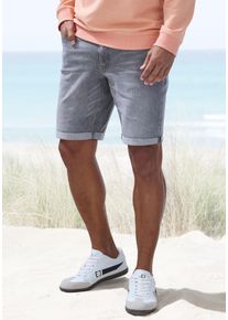 Jeansshorts John Devin "5-Pocket Shorts", Herren, Gr. 36, N-Gr, grau (grau, denim), Denim/Jeans, Obermaterial: 98% Baumwolle, 2% Elasthan, unifarben, normal kurz, Jeans Jeansshorts, aus elastischer Denim-Qualit&auml;t