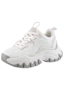 Plateausneaker Buffalo "TRAIL ONE", Damen, Gr. 40, wei&szlig;, Lederimitat, Mesh, Nubuklederimitat, Schuhe Plateausneaker, Schn&uuml;rschuh, Chunky Sneaker, Halbschuh mit Plateausohle