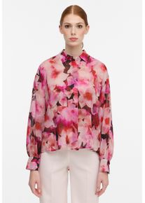 Hemdbluse Eterna "OVERSIZE FIT", Damen, Gr. 46, pink (fuchsia), 100% Viskose, l&auml;ssig geschnitten, Blusen Hemdbluse