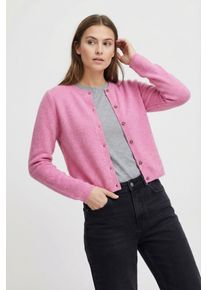 Jacqueline de Yong Strickjacke JDY "JDYCHLOE LIFE L/S CARDIGAN KNT NOOS", Damen, Gr. M, pink cosmos detail:melange, Strick, Obermaterial: 52% Polyester, 36% Polyacryl, 10% Wolle, 2% Elasthan, meliert, unifarben, taillenbedeckt, Rundhals, Strickb&uuml;ndchen, Strickjacken Strickjacke, Materialmix