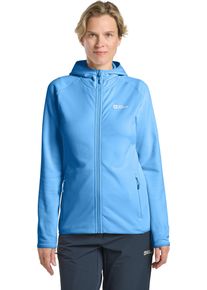 Fleecejacke Jack Wolfskin "BAISELBERG HOODED FZ W", Damen, Gr. L (42/44), blau (mid, blau), Obermaterial: 95% Polyester, 5% sonstige Fasern. Futter: 100% Polyester, Jacken Fleecejacke