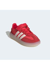 Sneaker adidas Sportswear "BARREDA DECODE KIDS", Damen, Gr. 32, semi lucid rot, sanftes wei&szlig;, pure ruby, Leder, Textil, Schuhe Sneaker, mit Klettverschluss, f&uuml;r Kinder & Jugendliche