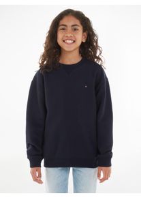 Sweatshirt Tommy Hilfiger "U TIMELESS SWEATSHIRT", Jungen, Gr. 80, blau (desert sky), Sweatware, Obermaterial: 68% Baumwolle, 32% Polyester, unifarben, Basic, Rundhals, B&uuml;ndchen, Sweatshirts Sweatshirt, Babys bis 2 Jahre, Logostickerei, Rundhals