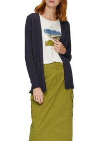 Strickjacke s.Oliver, Damen, Gr. 46, blau (navy), Feinstrick, Obermaterial: 50% Baumwolle, 50% Viskose, unifarben, gerade Po-bedeckend, Rundhals, B&uuml;ndchen, Strickjacken Strickjacke, Feinstrick ohne Verschluss