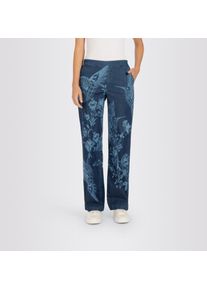 Bootcuthose MAC "CHIARA", Damen, Gr. 46, L&auml;nge 30, blau (dunkelblau), Flanell, Obermaterial: 98% Baumwolle, 2% Elasthan, bootcut fit lang, Hosen Bootcuthose, Bootcut-Form in figurbetonter Form