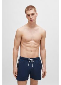 Badeshorts BOSS "Iconic", Herren, Gr. XXL, N-Gr, blau (navy 413), Microfaser, Polyester, unifarben mit Farbeinsatz, Badehosen Badeshorts, mit Ges&auml;&szlig;tasche