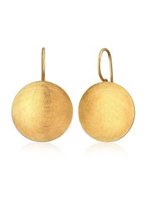 Paar Ohrh&auml;nger NENALINA "Ohrringe Basic Geo Kreis Brushed Trend 925 Silber" Gr. 32, gold, Ohrringe, Damen, ohne Stein, Silber 925 (Sterlingsilber), Paar Ohrh&auml;nger