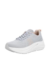 Plateausneaker RIEKER SPORT, Damen, Gr. 43, hellgrau, Textil, unifarben, Schuhe Plateausneaker, Freizeitschuh, Halbschuh, Schn&uuml;rer mit leichter Laufsohle