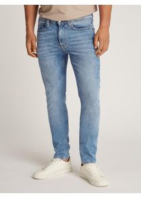 Slim-fit-Jeans Calvin Klein Jeans "SLIM TAPER", Herren, Gr. 30, L&auml;nge 34, blau (denim light), Denim/Jeans, Obermaterial: 99% Baumwolle, 1% Elasthan, unifarben, slim fit, Jeans Slim-fit-Jeans, Coinpocket, Logostickerei