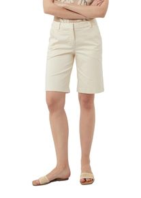 Cargobermudas comma, Damen, Gr. 46, N-Gr, beige (dune sand), Web, Obermaterial: 65% Baumwolle, 32% Polyester, 3% Elasthan, unifarben, normal kniefrei, Hosen Cargobermudas, Sommerhose mit Stretch