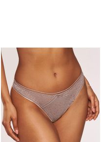 String Nuance, Damen, Gr. 36/38, beige (sand), Spitze, Obermaterial: 89% Polyamid, 11% Elasthan, Unterhosen String, aus Allover-Jacquardspitze im angesagten Leo-Look