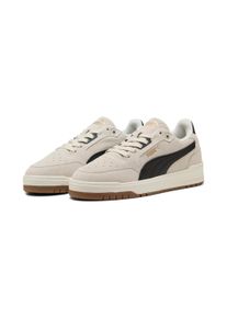 Sneaker Puma "SHUFFLE DOWNTOWN SD", Herren, Gr. 42, vapor gray, Puma schwarz, Puma gold, Leder, Schuhe Sneaker, Obermaterial aus Leder, leicht profilierte Gummilaufsohle