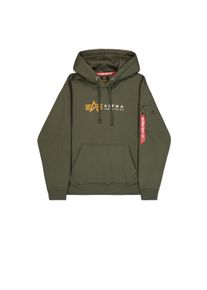 Hoodie Alpha Industries "Alpha Label Hoodie", Herren, Gr. S, gr&uuml;n (schwarz olive), Obermaterial: 80% Baumwolle, 20% Polyester, regular fit, Sweatshirts Hoodie