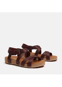 Sandale Timberland "MALIBU WAVES BACKSTRAP SANDAL", Damen, Gr. 41,5, bur f grain, Leder, Schuhe Sandale, aus Leder