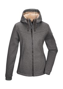 G.I.G.A. by Killtec Fleecejacke "GW 38 WMN KNTFLC JCKT", Damen, Gr. 46, grau (anthrazit), Oberseite: 100% Polyester;R&uuml;ckseite: 100% Polyester, G.I.G.A. DX BY KILLTEC, Jacken Fleecejacke, Strickfleecejacke mit Teddyfutter, verstellbarer Kapuze, Kinnschutz
