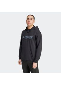 Kapuzensweatshirt adidas terrex "MT L LOGO HD", Herren, Gr. S, schwarz, Obermaterial: 70% Baumwolle, 30% Polyester, Sweatshirts Kapuzensweatshirt