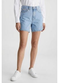 Shorts Calvin Klein Jeans "HI RISE A-LINE SHORT COASTAL LIG", Damen, Gr. 34, N-Gr, coastal light, Obermaterial: 100% Baumwolle, unifarben, A-Linie, Hosen Shorts