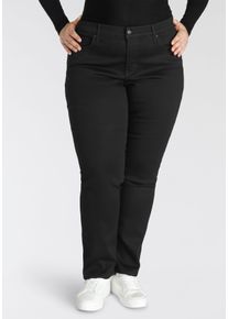 LEVI'S&reg; PLUS Straight-Jeans LEVI'S PLUS "314 Shaping Straight", Damen, Gr. 22 (54), L&auml;nge 34, schwarz (soft schwarz), Denim/Jeans, Obermaterial: 78% Baumwolle, 21% Polyester, 1% Elasthan, lang, Jeans Straight-Jeans, in Baumwoll-Stretch