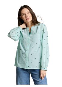 Klassische Bluse Tom Tailor, Damen, Gr. 46, blau haze heart design, Web, Obermaterial: 100% Baumwolle, bedruckt, regular fit normal, Manschette, Blusen Klassische Bluse, mit All-Over Print