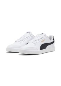 Sneaker Puma "SHUFFLE", Herren, Gr. 47, Puma wei&szlig;, Puma schwarz, Puma team gold, Synthetik, kontrastfarbene Details, mehrfarbig, Schuhe Sneaker, mit perforiertem Obermaterial, atmungsaktiv, mit SOFTFOAM+ D&auml;mpfung