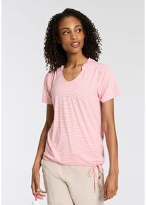 T-Shirt Killtec "WMN TSHRT F", Damen, Gr. 58, pink (sunset pink), Obermaterial: 90% Polyester, 10% Elasthan, Rundhals, Shirts T-Shirt, feuchtigkeitstransportierendes Funktionsmaterial, schnell trocknend