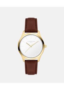 Quarzuhr Liebeskind Berlin "Basic Staples", braun, wei&szlig;, Armbanduhren, Damen, Quarzuhr, Armbanduhr, Damenuhr, Lederarmband, analog