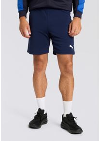 Trainingsshorts Puma "TEAMRISE SHORT", Herren, Gr. XXL, N-Gr, blau (peacoat, Puma wei&szlig;), Netz, Obermaterial: 100% Polyester, unifarben, regular fit normal, Hosen Trainingsshorts, atmungsaktives Material, mit DryCELL Technologie, elastischer Bund