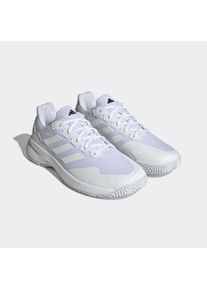 Tennisschuh adidas Performance "GAMECOURT 2.0", Herren, Gr. 48, silber (cloud wei&szlig;, cloud wei&szlig;, matte silber), Synthetik, Textil, Schuhe Tennisschuh, geeignet f&uuml;r Hartplatz und Sandplatz