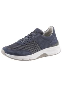Keilsneaker ROLLINGSOFT, Damen, Gr. 41, blau (jeansblau), Textil, Veloursleder, unifarben, Schuhe Keilsneaker, Freizeitschuh, Halbschuh, Schn&uuml;rschuh, Logoschriftzug an der Ferse