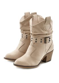 Cowboy Stiefelette Lascana "Sommerstiefelette", Damen, Gr. 43, beige, Obermaterial: 100% Textilmaterial. Decksohle: 100% Lederimitat. Futter: 100% Textilmaterial. Laufsohle: 100% Synthetik, unifarben, Schuhe Cowboy Stiefelette, Cowboy Boots, Western Stiefelette, Ankleboots VEGAN, Topseller
