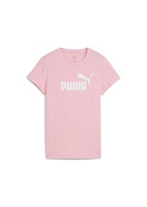 T-Shirt Puma "ESS NO. 1 LOGO HEATHER TEE", Damen, Gr. XS, rosa (poised pink heather), Jersey, Obermaterial: 100% Baumwolle, bedruckt, regular fit normal, Rundhals, Shirts T-Shirt, regul&auml;re Passform, Kurzarmdesign, Rundhalsausschnitt