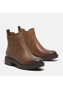 Chelseaboots Timberland "BRIMFIELDMID CHELSEA BOOT", Damen, Gr. 37,5, braun (md brn f grain), Leder, Schuhe Chelseaboots, Stiefelette, Winterschuhe, Ankle Boots