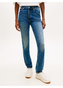 Skinny-fit-Jeans Tommy Jeans "MID RISE SLIM BJ2233", Damen, Gr. 26, L&auml;nge 32, denim medium, Denim/Jeans, Obermaterial: 51% Baumwolle, 28% Lyocell, 20% Polyester, 1% Elasthan, unifarben, slim fit, Jeans Skinny-fit-Jeans