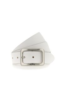 Lederg&uuml;rtel Mustang "Rachel", Damen, Gr. 95, wei&szlig;, Rindsleder, unifarben, Basic, G&uuml;rtel Lederg&uuml;rtel, Eckige, mattfarbene Schlie&szlig;e, 3,5 cm